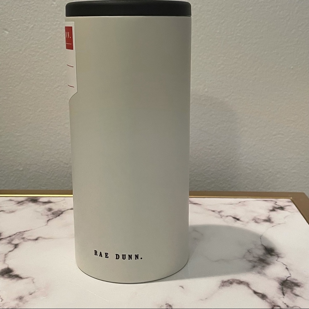 SOLD NWT Rae Dunn White Stainless Steel Drink Koozie, Merry Christmas Santa - Picture 3 of 4